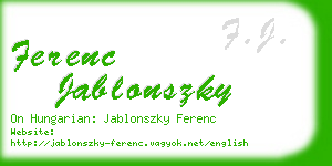 ferenc jablonszky business card